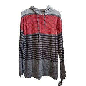 Men's Blue Gear Black/Red/Grey Pull String Hoodie Size:‎ Large
